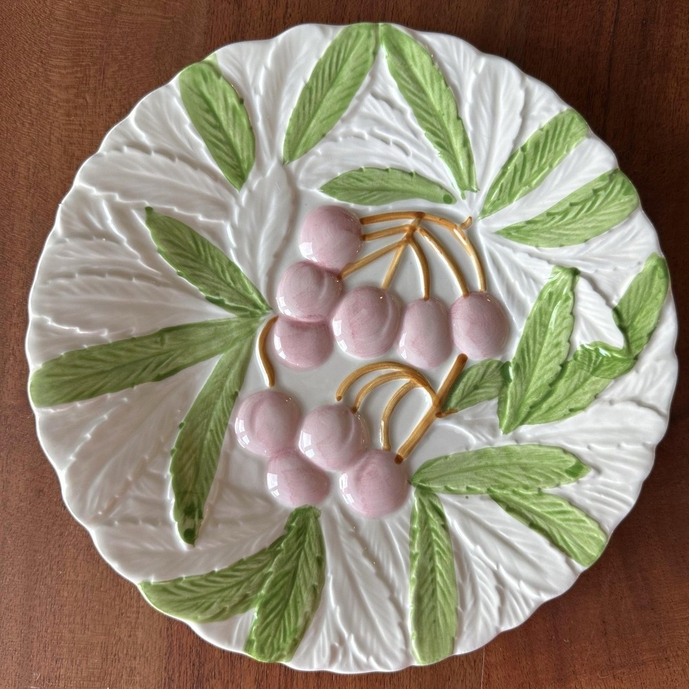 Erik Van Horn Fruit du Jour Plates Set of 6 Shafford Majolica 1987 Vintage - Picture 4 of 10